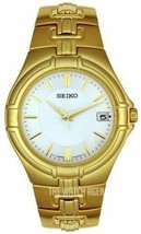 New* Seiko Men&#39;s SGEC70 Gold Tone Watch MSRP $250 - £90.20 GBP