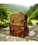 Handmade Full-Grain Leather Backpack: Rustic Travel Rucksack - $58,301.37 MXN
