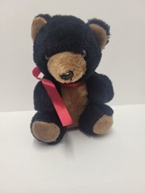 Rare Vintage Superior Toy &amp; Novelty Brown Black Bear Plush Stuffed Animal  - £14.50 GBP