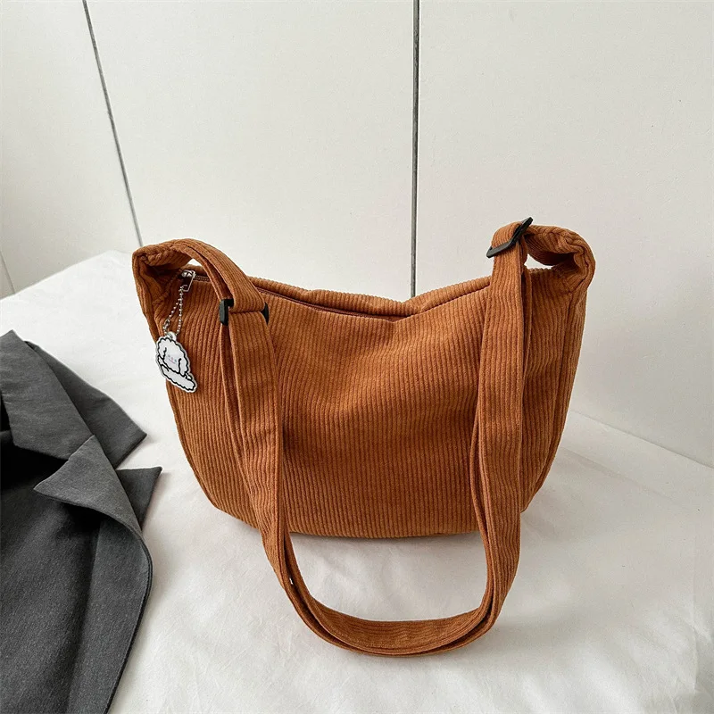 Winter Corduroy Crossbody Bags For Women Ladies Large Capacity Shoulder ... - $19.74