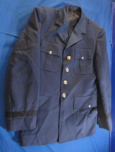 1971 Mens Jacket Uniform Dress Blue Officer Cadet Usaf Air Force 45 Medium Long - £45.58 GBP