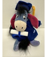 Disney Store Graduation Eeyore Bean Bag Plush Doll 9&quot; - $19.75