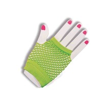 Forum Novelties - Fingerless Fishnet Gloves - Costume Accessory -  Neon Green - £7.82 GBP