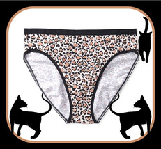 M  Tan Leopard Heart Stretch Cotton Victorias Secret High-Leg Waist Brief Panty - £8.78 GBP