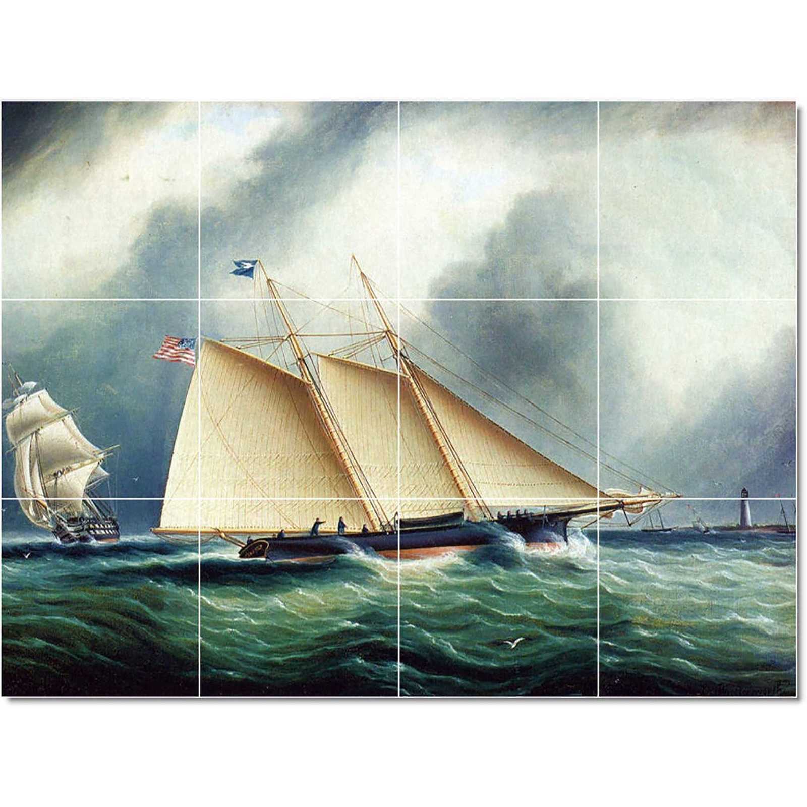 Buttersworth james yacht daundless in a full breeze
