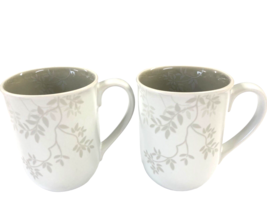 2 Gibson Elite Zenses Coffee Tea Mug Cup Leaves Stoneware 12 0z Inside D... - £21.93 GBP
