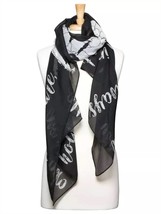 Laura Janelle world map mantra scarf in BLACK - size One Size - $24.75