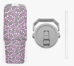 Purple Neon Skully | 30oz Flip Straw Tumbler | Free Ship - $50.58 CAD