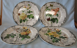 American Atelier 5232 Rose Tonile Toile Salad Plate set of 4 - £25.94 GBP