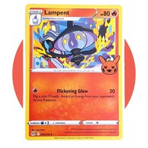 Trick or Trade Pokemon Card: Lampent 025/196, Pikachu Pumpkin Stamp - £3.91 GBP