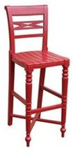 Bar Stool Trade Winds Raffles Traditional Antique Red Painted Mahogany Fra - £653.16 GBP