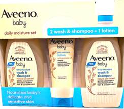 Aveeno Baby Daily Moisture Set 2 Wash &amp; Shampoo + 1 Lotion - $32.18