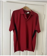 PGA Tour Pro Series Men&#39;s Size Red Polo Golf Shirt Black Accents Large - $18.22 CAD