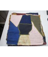 9 Victorian Cotton Fabric Quilt Blocks patch work stitches - $29.69