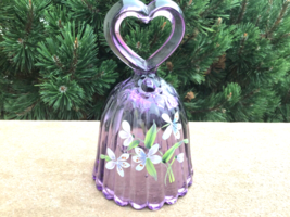 Fenton Artist Signed E. Lowe Amethyst Bell - £18.30 GBP