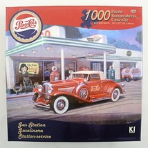 Michael Young Pepsi Cola Puzzle Gas Station Antique Car 1000 piece 20x27... - $14.65