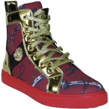 Mens High Top Shoes FIESSO by AURELIO GARCIA Chain Medusa Celebrity 2421 Red image 7