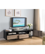 72&quot; TV Stand Media Cabinet Console, Black Distressed Gray - $3,968.47 MXN