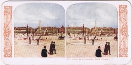 Stereo View Card Stereograph Place de la Concorde Paris France - $4.94