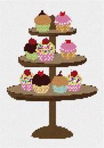 Pepita Needlepoint Canvas: Cupcake Stand, 7&quot; x 10&quot; - $50.00+