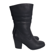 Baretraps Women Lovelace Black Block Heels Round Toe Mid Calf Boots Shoes Size 5 - £56.21 GBP