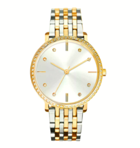 [NEW] Macy&#39;s Women&#39;s Two-Tone Bracelet Wrist Watch Gold Silver Crystals (36mm) - £43.20 GBP