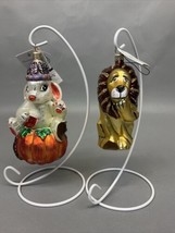 Radko Harvest Hare + Wizard Of Oz Lion Christmas Ornaments / Damaged - $19.79