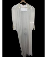 Vintage Sheer Lingerie Negligee Peignoir Robe Beige Lace Made in USA Medium - $54.40