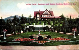 Arthur Letts&#39; Residence and Sunken Gardens Hollywood CA Postcard PC131 - £3.90 GBP
