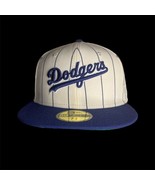 Los Angeles Dodgers New Era 59FIFTY Off White Pinstripe Script Hat Cap 7... - $39.99