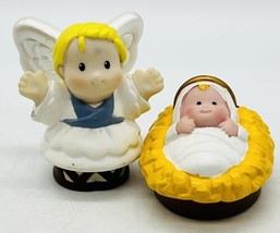 Fisher Price Little People Nativity Baby Jesus Angel 2001  2002 Lot 2 Ch... - £14.24 GBP