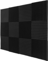 Qtmy 12 Pack Acoustic Foam Panels Wedges, Fireproof Soundproofing Foam Noise - £31.91 GBP