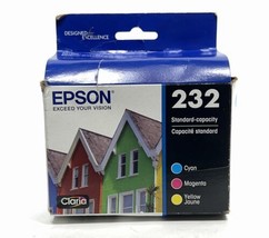 Genuine Epson 232 Tri-Color Cyan Magenta Yellow Ink Cartridges 08/2025 - £15.58 GBP