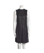Alice Olivia Leather Dress 4 Black Sleeveless Tiered Stacked Zipper Shif... - £137.66 GBP