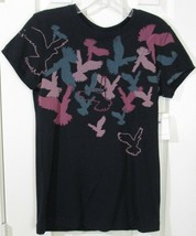 NWT Levi&#39;s Girl&#39;s SS 100% Cotton Black Birds T-Shirt, M, $32 - £7.08 GBP