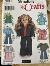 2002 Simplicity Sewing Pattern 7083 18&quot; Doll Wardrobe 7 Outfits Vintg UN... - £10.27 GBP