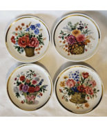 Vintage Floral Coasters Vohenstrauss Johann Seltmann Bavaria Set of 4 - $18.99