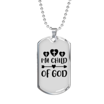 Child Of God Arrow Cross Necklace Stainless Steel or 18k Gold Dog Tag 24&quot; Chain - £37.31 GBP+
