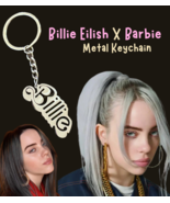 BILLIE EILISH x BARBIE Metal Nameplate Keychain ✩ Tour Souvenir Merch ♡ ... - $9.89