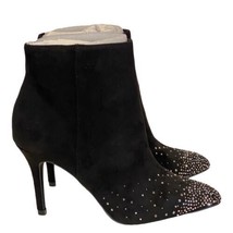 Zigi Soho Black Boots Womens 6.5 M Faux Suede Stretch Rhinestones Heels Booties  - £26.58 GBP