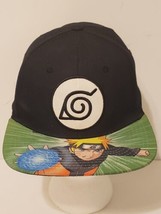 Naruto Shippuden Blue Konoha Leaf Anime Manga Hat Cap Snapback Black Mens - £9.55 GBP