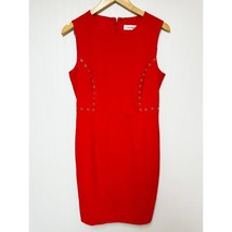Calvin Klein Womens Red Sheath Dress Grommet Accent 10 - $24.75