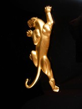 BIG Cat brooch / gold Jaguar / leopard pin /  Men lapel pin / womens statement j - £66.39 GBP