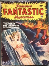 Famous Fantastic MYSTERIES-OCT 1950--GIRL Art Cover By DeSOTO--PULP - £47.85 GBP