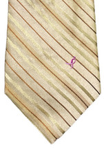 Knots for Hope Susan Komer Men Yellow Gold Stripe Neck Tie Necktie 60.75... - £4.73 GBP