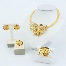 Nigerian Women Wedding Jewelry Sets Dubai Gold color Jewelry Sets African Women  - £43.22 GBP