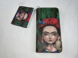 Frida Kahlo Wallet Brand New With Tag Green with Monkey W/ Small Card Ho... - $19.79
