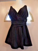 Roman’s Women’s Swimsuit Plus Size 14W Full One-Piece Black Swim Dress - £19.49 GBP