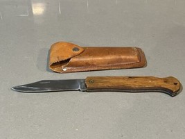 Vintage Large Brazilian Folding Survival Knife &amp; Sheath - $24.09