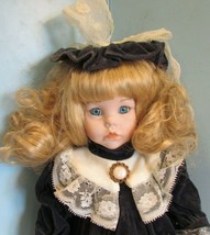 Seymour Mann Connoisseur  doll; &quot;ALICIA &quot;-15&quot; CAMELOT BLUE VELVET DRESS ... - $28.80